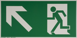 SMARTBOXPRO Hinweisschild Rettungsweg rechts, aufwärts