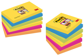 Post-it Super Sticky Notes, 76 x 76 mm, farbig, 12er Pack