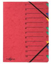 PAGNA Ordnungsmappe EASY, DIN A4, Karton, 12 Fächer, rot