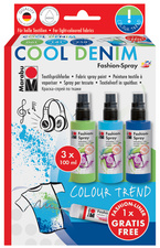 Marabu Textilsprühfarbe Fashion-Spray, Set COOL DENIM
