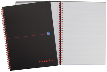 Oxford Black n Red Spiralbuch, DIN A4, kariert, Karton