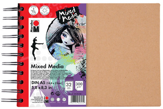 Marabu Spiralbuch Mixed Media, DIN A4, 300 g/qm, 32 Blatt