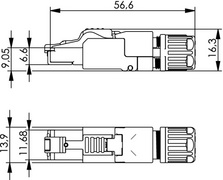 Telegärtner RJ45-Steckverbinder MFP8 IE Kat.6a (tief) T568B