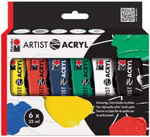 Marabu Acrylfarben-Set Artist Acryl, 6 x 22 ml