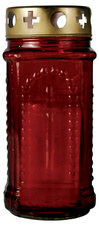 PAPSTAR Grablaterne aus Glas, Durchmesser: 75 mm, rot