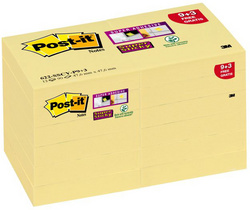 Post-it Haftnotizen Super Sticky Notes, 47,3 x 47,6 mm, 9+3