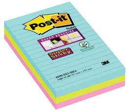 Post-it Haftnotizen Super Sticky Notes, 101x152 mm, liniert