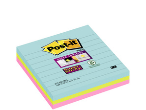Post-it Haftnotizen Super Sticky Notes, 101x101 mm, liniert