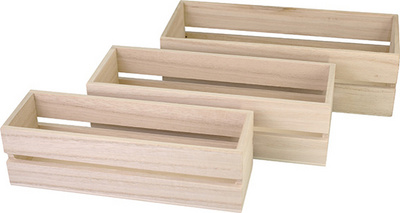 KREUL Holzbox, rechteckig, 3er-Set