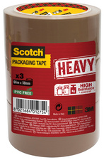 3M Scotch Verpackungsklebeband HEAVY, 50 mm x 66 m, braun