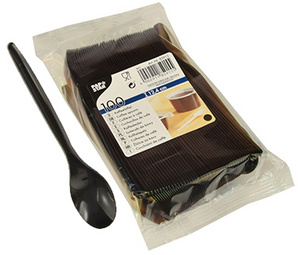 PAPSTAR Kunststoff-Kaffeelöffel, Länge: 124 mm, schwarz