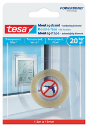 tesa Powerbond Montageband für Glas, 19 mm x 5,0 m