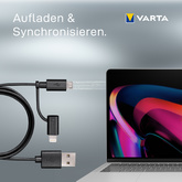 VARTA Ladekabel & Datenkabel 2in1 Micro USB/MFI Lightning