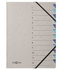 PAGNA Ordnungsmappe Easy Grey, A4, 12 Fächer, grau / blau