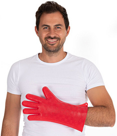 HYGOSTAR Silikon-Handschuh HEATBLOCKER, rot, Länge: 350 mm