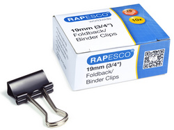 RAPESCO Foldback-Klammern, Breite: 25 mm, schwarz