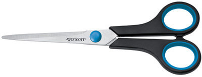 WESTCOTT Schere Easy Grip, Länge: 247 mm, blau/schwarz