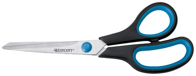 WESTCOTT Schere Easy Grip, Länge: 247 mm, blau/schwarz