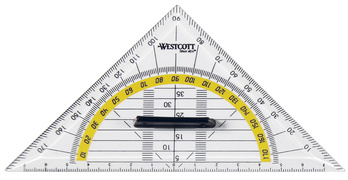 WESTCOTT Geodreieck, Hypotenuse: 220 mm, mit Griff