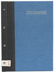 ROTH Zeugnismappe Bicolor mit Buchschrauben, grau / blau