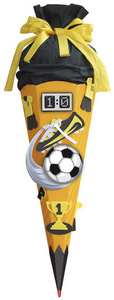 ROTH Schultüten-Bastelset Soccer gelb/schwarz, 6-eckig