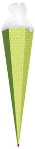ROTH Bastelschultüte mit Muster, 850 mm, Herzen / grün
