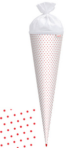 ROTH Bastelschultüte mit Muster, 700 mm, Punkte / weiß