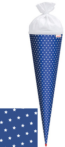 ROTH Bastelschultüte mit Muster, 700 mm, Punkte / blau