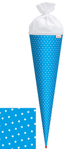 ROTH Bastelschultüte mit Muster, 700 mm, Punkte / blau