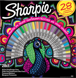 Sharpie Permanent-Marker FINE, 28er BIG PACK Pfau