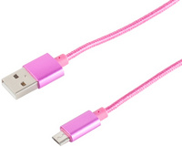 shiverpeaks BASIC-S USB 2.0 Kabel, USB-A - Micro USB-B, pink
