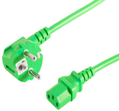 shiverpeaks BASIC-S Schutzkontakt Stromkabel, 1,8 m, grün
