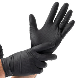HYGOSTAR Nitril-Handschuh POWER GRIP, S, schwarz