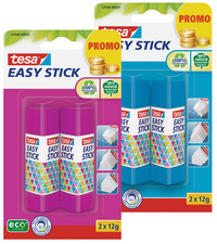 tesa ecoLogo Easy Stick Klebestift, 2 x 12g, farbig sortiert