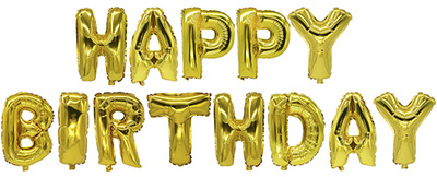 PAPSTAR Folienballon-Set Happy Birthday, gold