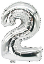 PAPSTAR Folienballon Zahlen, Ziffer: 3, silber