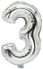 PAPSTAR Folienballon Zahlen, Ziffer: 7, silber