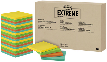 Post-it Haftnotizen Extreme Notes, 76 x 76 mm, 24er Pack