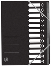 Oxford Ordnungsmappe Top File+, DIN A4, 12 Fächer, schwarz