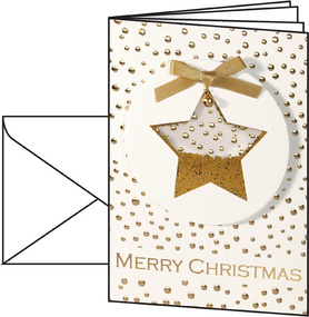 sigel Weihnachtskarte Confetti Stars, A6, 220 g/qm