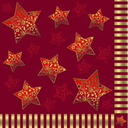 PAPSTAR Weihnachts-Motivservietten Sparkling Stars, rot