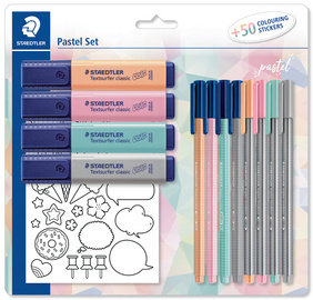 STAEDTLER Schreibset pastel, mit 50 Sticker zum Ausmalen