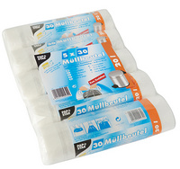 PAPSTAR Mülleimerbeutel HDPE, mit Zugband, 30 Liter, grün