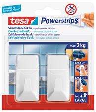 tesa Powerstrips Haken SMALL Rechteck, weiß