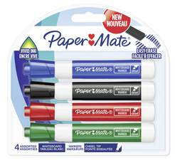 Paper:Mate Whiteboard-Marker, Keilspitze, 4er Blister