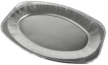PAPSTAR Aluminium-Servierplatte, oval, 430 x 290 mm, silber