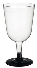 PAPSTAR Kunststoff-Rotweinglas, 0,2 l, glasklar/schwarz