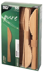 PAPSTAR Bambus-Messer pure, Länge: 170 mm, 50er