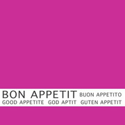 PAPSTAR Motivservietten Bon Appetit, 330 x 330 mm, fuchsia