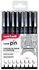 uni-ball Fineliner PIN ASP010, 8er Set